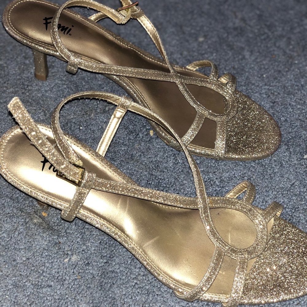 Golden Sparkly Short Heels